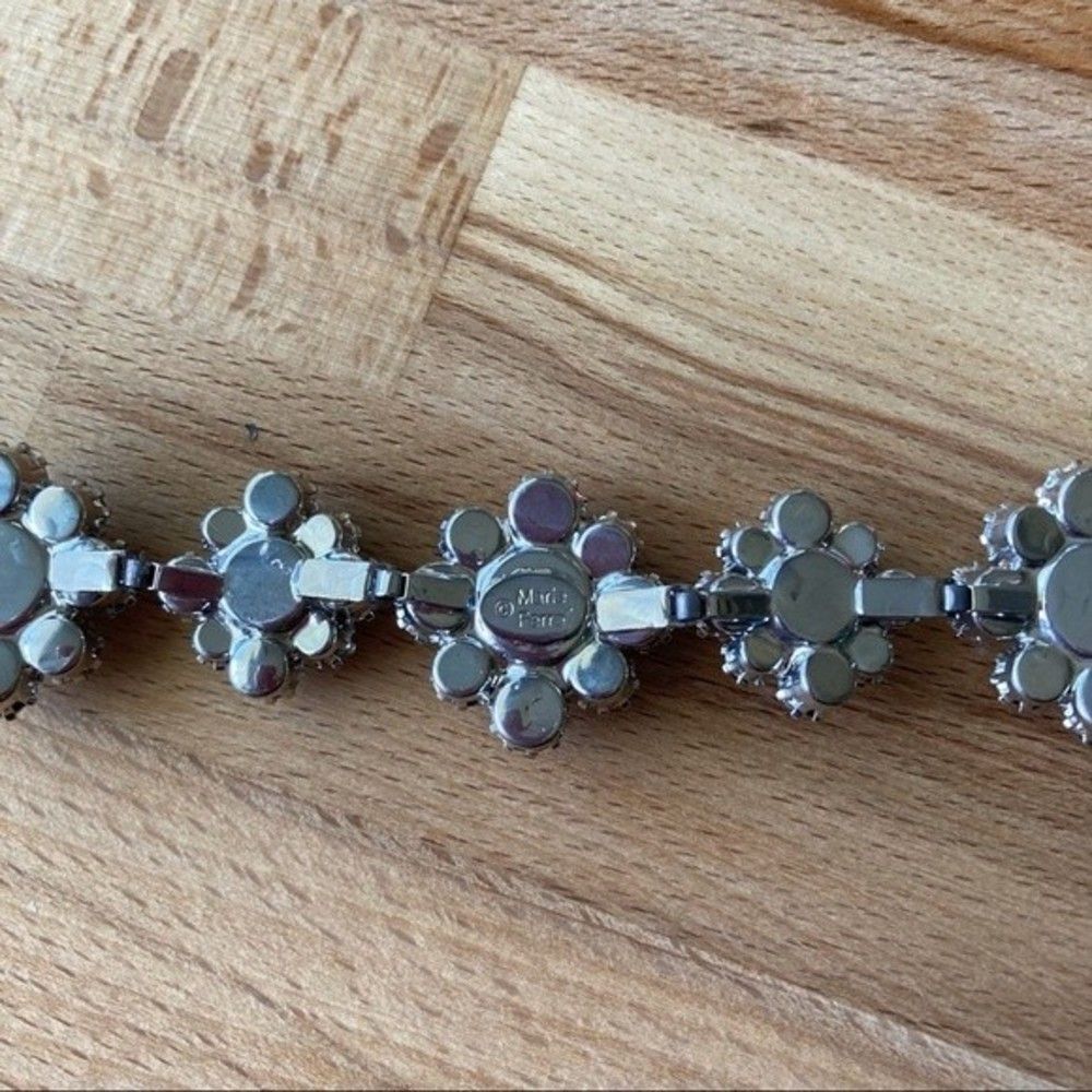Crystal Rhinestone Marie Ferra Vintage Flower Bracelet - Picture 8 of 9